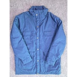 Vintage Woolrich Mountain Parka Jacket Mens XL Blue Insulated Utility Field Coat
